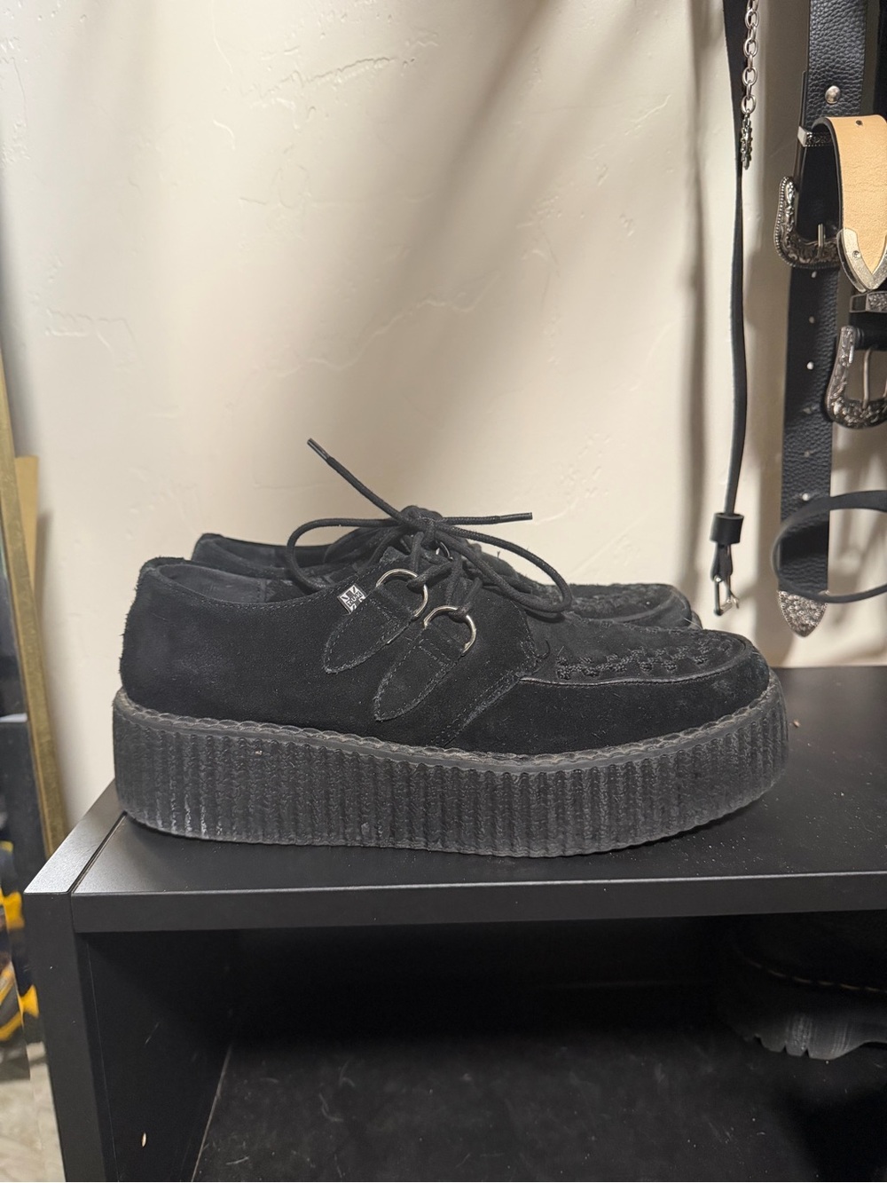 Black Suede Platform Creepers TUK